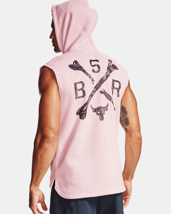 Men's Project Rock Charged Cotton® Sleeveless Hoodie, Pink, pdpMainDesktop image number 2